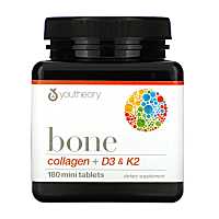 Youtheory Bone Collagen + D3 &amp; K2 Dietary Supplement, 180 count