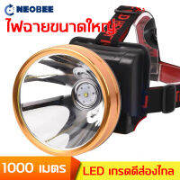 ไฟฉายคาดหัว คาดศีรษะ LED ขนาดใหญ่ ไฟฉายแรงสูง แบตเตอรี่ลิเธียมทนๆ Li-ionชาร์จไฟได้ พกพาเดินป่า แสงขาว/เหลือง ไฟฉุกเฉินไฟดับ ไฟกรีดยาง