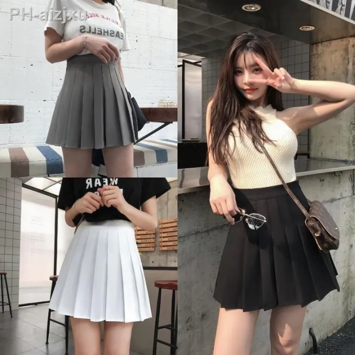 【palda ng gasa】【palda】 Women's Pleated Skirt Korean Style High Waist ...