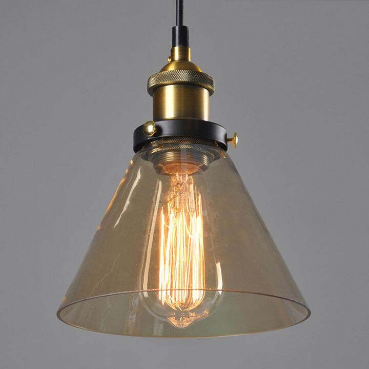 Loft Industrial Hang Lamp Vintage Glass Pendant Lights y Grey Hanging ...