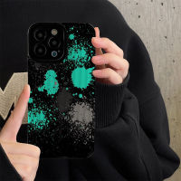 เคสโทรศัพท์ภาพวาดหมึกกระเซ็นสำหรับไอโฟน14/13/12/11 Pro Max 12 13 Mini 6 6S 7 8 Plus X XR XS Max เคสหลังนิ่มกันกระแทกแฟชั่นที่สร้างสรรค์ฝาครอบโทรศัพท์พร้อมเลนส์กล้องคลุมทั้งหมดฝาครอบป้องกัน