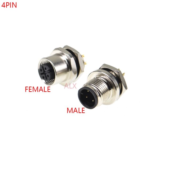 m12-waterproof-sensor-connector-male-amp-female-socket-4-5-8-pin-panel-back-mount-wire-cable-connector-screw-threaded-coupling