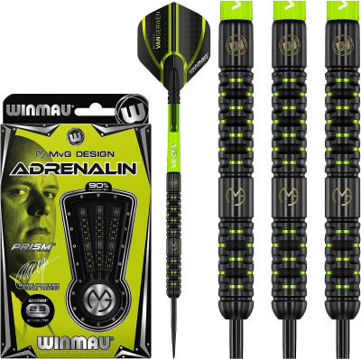 WINMAU Michael Van Gerwen MvG Adrenalin 23 Gram Tungsten Darts Set with Flights and Stems (Shafts)