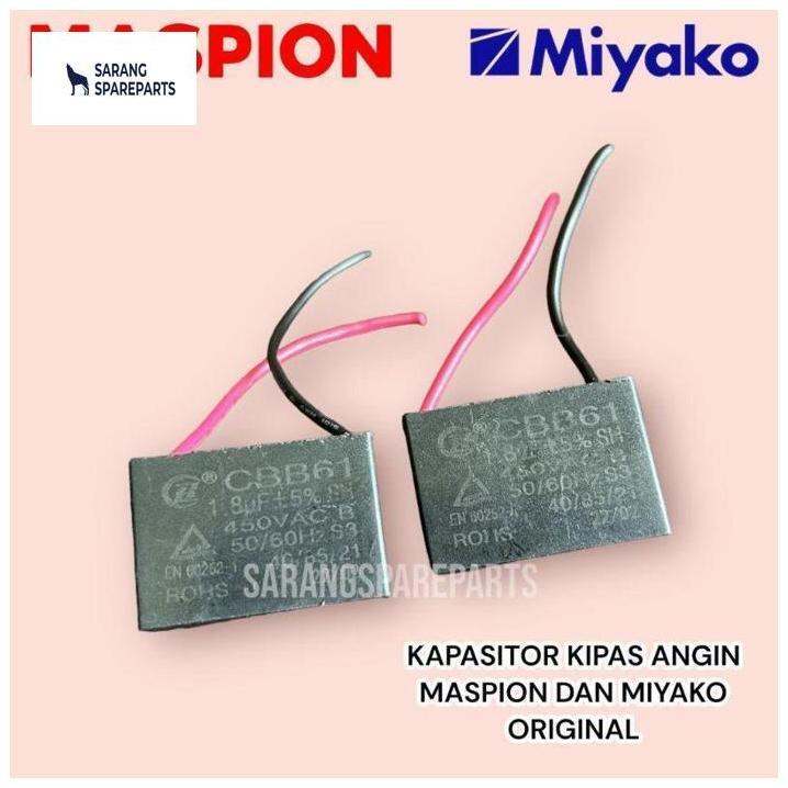 KAPASITOR KIPAS ANGIN MIYAKO 1,8 UF / KAPASITOR KIPAS ANGIN MASPION 1,8