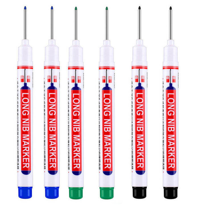 6-ชิ้น-เซ็ต-20-มม-หลุมลึกยาว-nib-เครื่องหมายสำหรับโลหะ-perforating-ปากกากันน้ำห้องน้ำไม้ตกแต่งอเนกประสงค์-yrrey