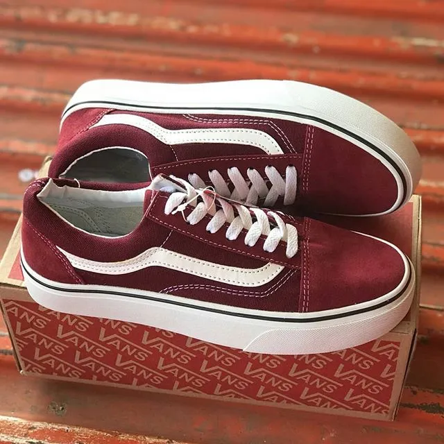 sepatu vans old skool merah maroon