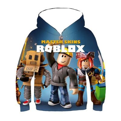 Childrens new Robloxing cartoon printing 3D hoodie boys and girls long-sleeved sweater autumn and winter casual hoodie 2-14 yea