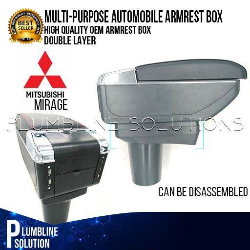 Mitsubishi Mirage 2014 Onwards OEM Premium Armrest Double Layer Console Box with 7 USB Ports