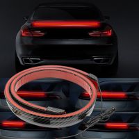 120cm Carbon Fiber Led Spoiler Lights Universal Auto Driving Brake Turn Signal Rear Tail Lights Car Rear Spoiler Light Strip 12V