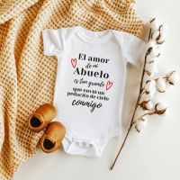 El Amor De Mi Abuelo Es Tan Grande Baby Bodysuits Spanish Pregnancy Announcement Newborn Romper Summer Boys Girls Ropa Clothes