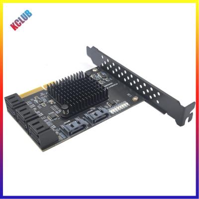 เอสเอสดีของเครื่องพีซีอะแดปเตอร์ PCI-E 4X 8พอร์ต GEN3 SSD ไรเซอร์การ์ด6Gbps HDD ตัวควบคุมอะแดปเตอร์ฮับคูณสำหรับเคสคอมพิวเตอร์2U