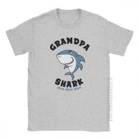 Men T Shirt Grandpa Shark Doo Doo Casual Male Tshirt Grandfather Granddad Family Gifts Basic Tees O Neck Clothes Cotton T-Shirt S-4XL-5XL-6XL