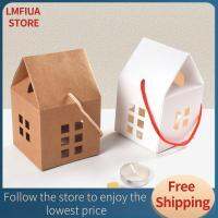 LMFIUA STORE กล่องลูกอมทรงชอคโกแลตในบ้าน5ชิ้น,กล่องห่อของขวัญของขวัญคริสต์มาสมีด้ามจับกล่องของขวัญแต่งงานปีของตกแต่งงานเลี้ยงคริสต์มาส