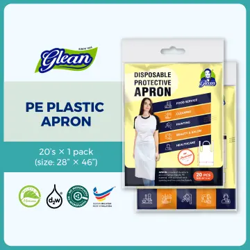 Disposable apron / adult children / commercial or household waterproof and  oil-proof / APRON PLASTIK Pakai Buang