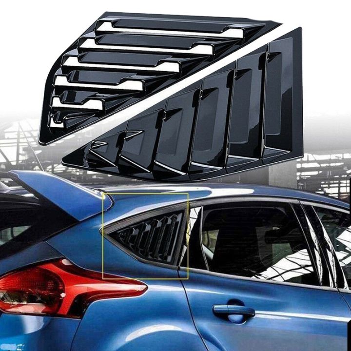 car-quarter-side-window-cover-louver-scoop-vent-for-ford-focus-st-mk3-hatchback-2012-2018-bright-black