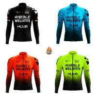 2022 ribble blue winter cycling jerseys male road car bike fleece long-sleeved blouse outdoor apparel