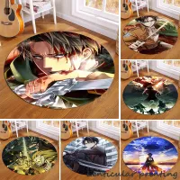 10designs Anime Attack on Titan Rugs Levi Eren Round Cartoon Rugs for Bedroom Round Area Kitchen Carpets Anime Home Decor