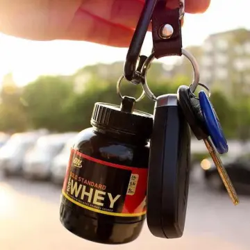 Mini Protein Bottle Portable Protein Container Powder Bottle With Whey  Keychain Gym 