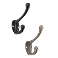 1set Wall/Door Retro Hook Mounted Double Hanger w/screws Antique Bronze/Gold Coat/Key/Bag/Towel/Hat Holder Bathroom Kitchen 55mm Picture Hangers Hooks