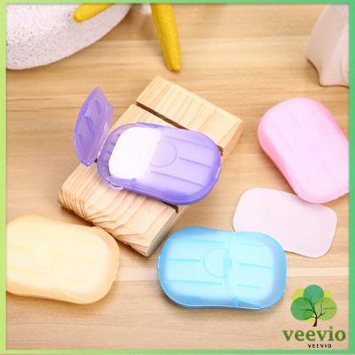 Veevio สบู่เเผ่น แบบพกพา หอมกลิ่นกุหลาบ Paper soap มีสินค้าพร้อมส่ง