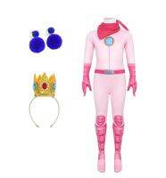 Princess Peach Costume Cosplay Jumpsuits For Girls Birthday Halloween Christmas Carnival Party Performance Rompers 4 to 10 Years