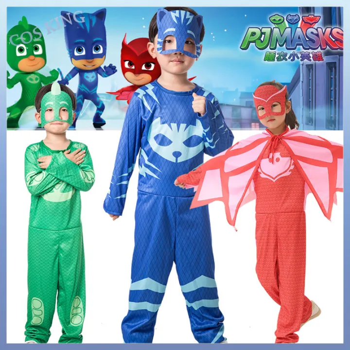 Cosking Anime Pj Mask Cosplay Costume Catboy Owlette Gekko Kids