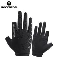 กลางแจ้งปีนเขาหน้าจอสัมผัส Yuanmukan28282298ถุงมือขี่จักรยาน ROCKBROS MTB,ระบายอากาศได้ดีป้องกันการลื่นยืดหยุ่น