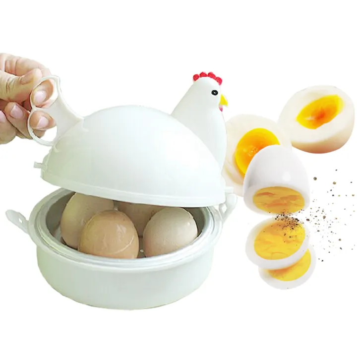 JACKJONES Cute Microwave Stainless Steel Steamer Egg Cooker Egg