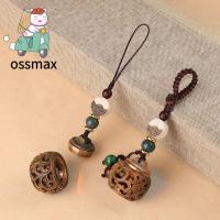 OSSMAX นำโชคของตกแต่งกุญแจรถที่สร้างสรรค์สายคล้องสั้นทรงซองสายพวงกุญแจผ้าทอมือสไตล์จีนจี้เรืองแสงแหวนโทรศัพท์