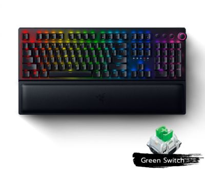 RAZER Blackwidow V3 Pro Mechanical Gaming Keyboard (Green switch) - Thai Layout คีย์บอร์ดสำหรับเล่นเกมมีไฟ RGB รองรับการใช้งานกับSoftware, แป้นภาษาไทย (รับประกันสินค้า 2ปี)
