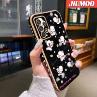 JIUMOO เคสโทรศัพท์ปลอกสำหรับ Samsung Galaxy A52 4G A52 5G A52s 5G ลายการ์ตูนน่ารัก Pochacco แฟชั่นดีไซน์ใหม่บางหรูหราชุบลายขอบเคสกันกระแทกคลุมทั้งหมดป้องกันเลนส์กล้องเคสนิ่ม