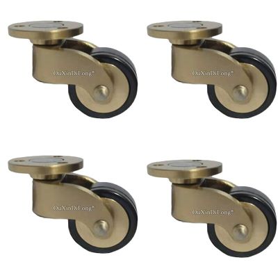 4PCS 1Inch Brass + Rubber Universal Casters Table Chair Sofa Protection Leg Bar Piano Silent Wheels Furniture Rollers Z533 Furniture Protectors  Repla