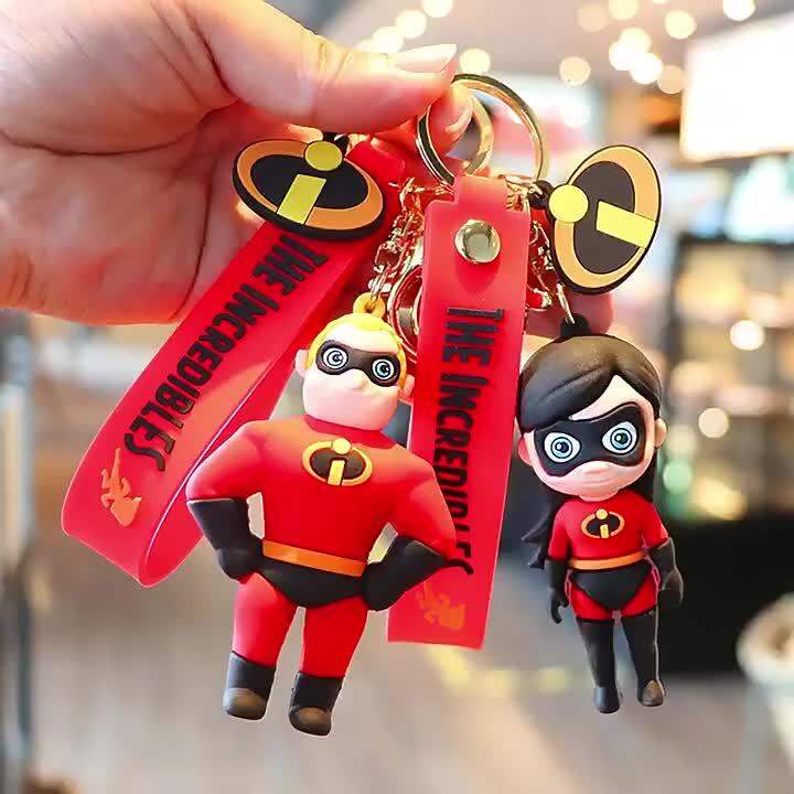 kartun Anime The Incredibles loket rantai kunci kereta utama rantai ...