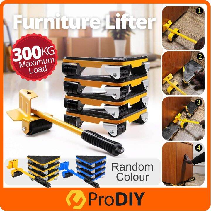 5pcs/Set Heavy Furniture Lifter Mover Transport Max Load 300kg Wheel