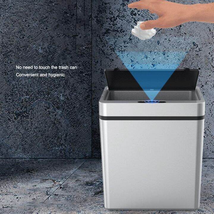 automatic-press-infrared-motion-sensor-trash-can-recycler-with-d-shape-silver-silver-lid-amp-s-base