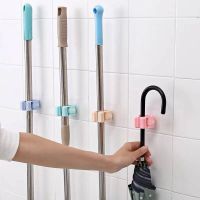 Mop Accessories Traceless Swabs Clip Hole-free Hanging Broom Tack Adhesive Hook Clamp Strong Toilet Wall-mounted Shelf Picture Hangers Hooks