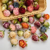 Nanairo 10pcs 3.5cm Artificial Silk Rose Flower Head Home Wedding Party Decora Christmas Craft Accessories Fake Flowers