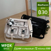 WFOX ผ้าใบจดหมายพิมพ์ถุงข้ามร่างกายนักเรียนหญิงความจุขนาดใหญ่กระเป๋าสะพาย