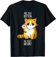 Are You Kitten Me Right Meow? Kitten Kitty Funny Cat Lovers T-Shirt Top T-shirts Prevalent Summer Cotton Mens T Shirt Gift