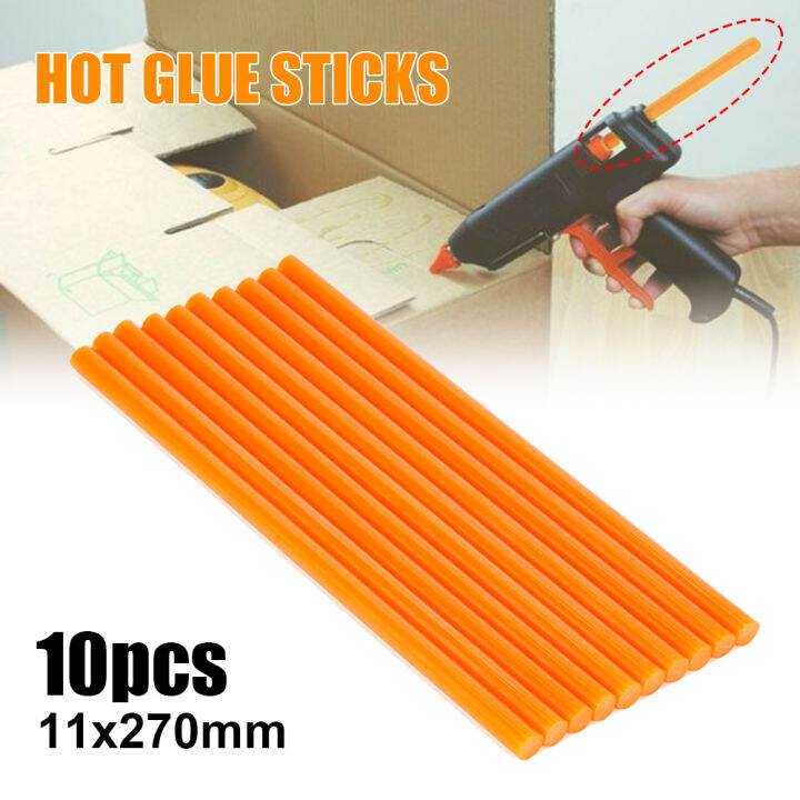 10pcs-11x270มม-สีเหลืองร้อนละลายกาว-sticks-สำหรับไฟฟ้ากาวปืน-auto-car-dent-paintless-removal-home-diy-อุตสาหกรรมซ่อมเครื่องมือ