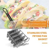 Taco Fryer Basket, Taco Shell Fryer, Holds 4 Shells Deep Fryer Taco Holders Basket with Grip Handle Taco Holder Stand