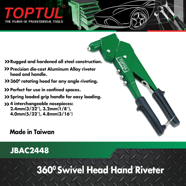 Toptul 360° Swivel Head Hand Riveter JBAC2448 Lazada PH