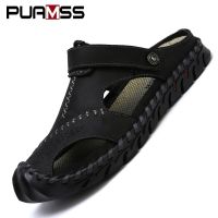 Big Size 48 Men Leather Sandals Summer Classic Men Shoes Slippers Soft Sandals Men Roman Comfortable Outdoor Walking Footwear