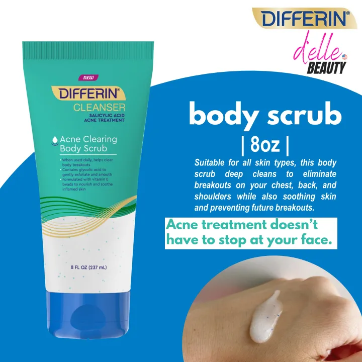 DIFFERIN Acne Clearing Body Scrub with Salicylic Acid, for Back