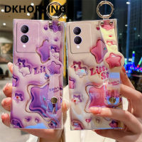 DKHORSING เคส VIVO Y17S แฟชั่น3D ลายดาวน่ารักเคสโทรศัพท์นิ่มปกป้องเลนส์ด้วย Y17s พลอยเทียมบลูเรย์ป้องกัน VIVOY17S กันกระแทกพร้อมสายรัดข้อมือ