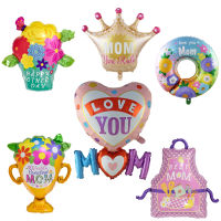 10pcslot Happy Mothers Day Foil Balloons 18 Inches Round Heart Shape Helium Balloon Love You Mom Party Decoration Supplies