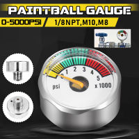 เกจแรงดันสูง 5000 PSI สำหรับ HPA Paintball ถัง CO2 PCP -ขนาดเกลียว 1/8NPTx1 และ ขนาดM10x1 และ ขนาด M8x1