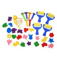 Early Learning Mini Flower Sponge Painting Brushes Craft Brushes Set for Kids Shipping by FBA