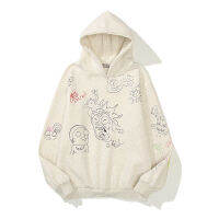 2023 NEWGraffiti ขนแกะคนแปลกหน้าคู่ Hoodies R Casual Harajuku Oversize Mens เสื้อกันหนาวหลวม Streetwear Hooded Hoody