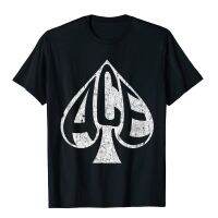 Vintage Ace Of Spades Texas Holdem Playing Card T-Shirt Cotton Tops Shirts For Men Funny Tshirts Normal Prevalent